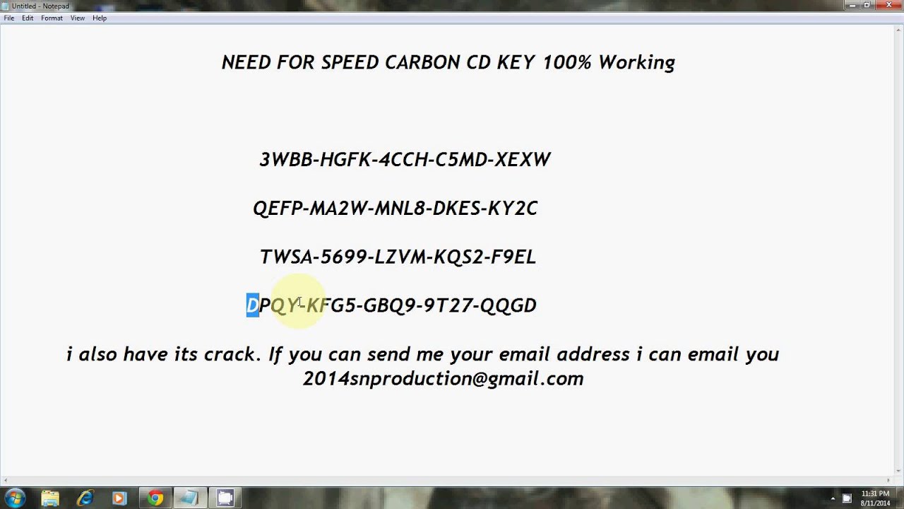 nfs carbon license key